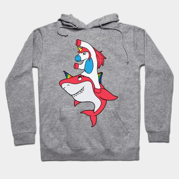 Unicorn Riding Shark Hoodie by Aratack Kinder